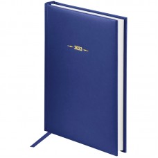 Ежедневник датированный 2022г., A5, 176л., балакрон, OfficeSpace "Ariane", синий